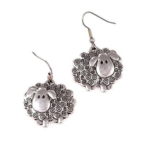 St Justin, Ohrringe aus Zinn mit Schaf von St Justin