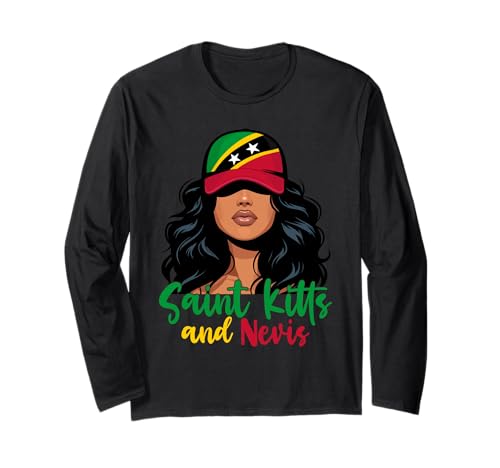 Kittitian Girl St Kitts Flagge Stolze Kittitian Nevisian Women Langarmshirt Kittitian Girl St Kitts Flagge Stolze Kittitian Nevisian Women Langarmshirt von St Kitts and Nevis for Girls and Women Kittitian