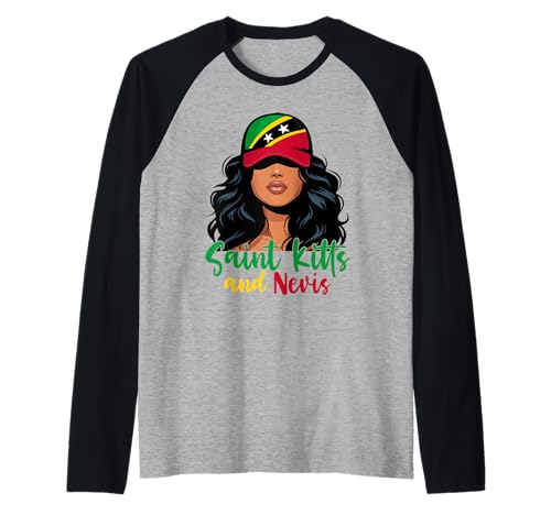 Kittitian Girl St Kitts Flagge Stolze Kittitian Nevisian Women Raglan Kittitian Girl St Kitts Flagge Stolze Kittitian Nevisian Women Raglan von St Kitts and Nevis for Girls and Women Kittitian