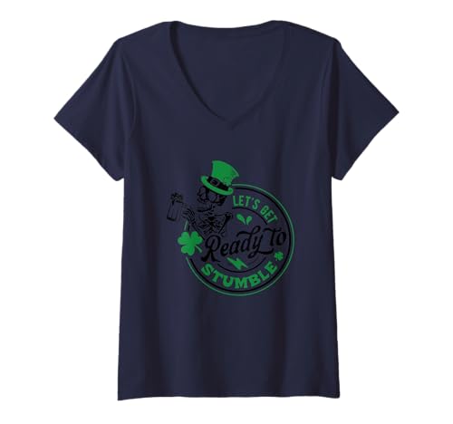 Damen Machen wir Uns bereit für Stumble Clover T-Shirt mit V-Ausschnitt Damen Machen wir Uns bereit für Stumble Clover T-Shirt mit V-Ausschnitt von St Patrick's Day Celebration Fun