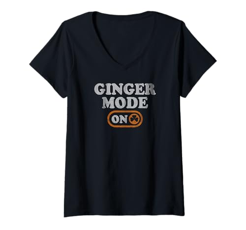 Damen Ingwer-Modus auf Irish Gingers Redhead Lustiger Humor T-Shirt mit V-Ausschnitt von St Patrick's Day Ginge Men Women Mom Dad