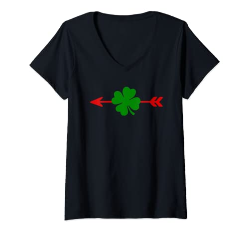 Damen Kleeblatt Kostüm Herren Karneval Damen Deko St Patricks Day T-Shirt mit V-Ausschnitt Damen Kleeblatt Kostüm Herren Karneval Damen Deko St Patricks Day T-Shirt mit V-Ausschnitt von St Patricks Day Accessoires Ireland Design Deko