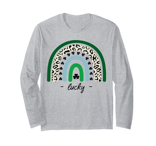 Lucky St Patrick's Day Rainbow Irish Shamrock Herren Damen Kinder Langarmshirt Lucky St Patrick's Day Rainbow Irish Shamrock Herren Damen Kinder Langarmshirt von St Patricks Day Leprechaun Shamrock Boy Girls Kids