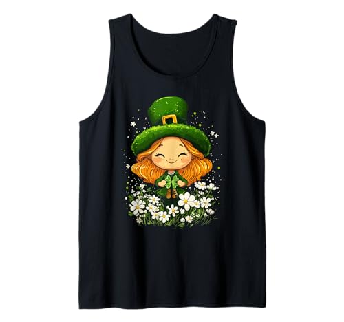 Kleeblatt Frauen Kinder St Patricks Day Weibliche Leprechaun Tank Top von St Patricks Day Weibliche Leprechaun Kostüm Damen