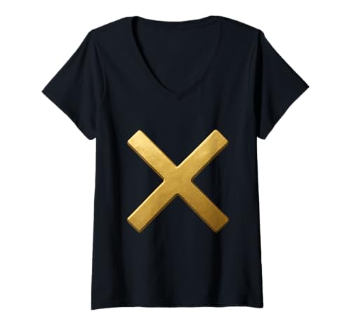 Damen St. Andrews Kreuzsymbol T-Shirt mit V-Ausschnitt von St. Andrews Cross Gifts & Co.