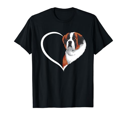 Bernhardiner-T-Shirts für Damen und Kinder, Bernhardiner-T-Shirt, Herz T-Shirt von St. Bernard T Shirt & Tees Co
