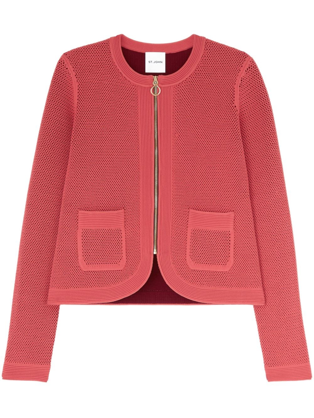 St. John Cardigan mit gerippten Bündchen - Rosa von St. John