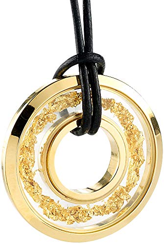 St. Leonhard Goldschmuck: Halskette Kreis mit 23 Karat Blattgold (Damenschmuck, Ketten, Geschenkverpackung) von St. Leonhard