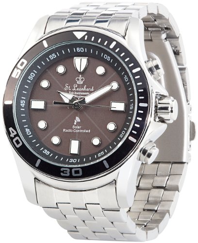 St. Leonhard Funksolaruhr: Herren-Funk-Armbanduhr mit Akku und Solarpanel im Zifferblatt (Solar Funkuhren, Solar Funkuhr Herren, Uhren) von St. Leonhard