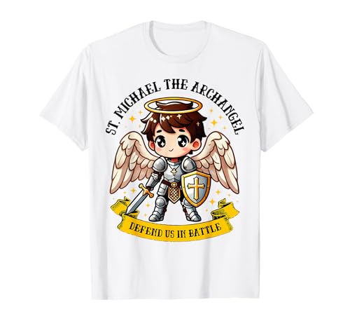 Heiliger Erzengel Michael der katholische Erzengel Beten für Kinder T-Shirt Heiliger Erzengel Michael der katholische Erzengel Beten für Kinder T-Shirt von St. Michael Heavenly Christian Protector