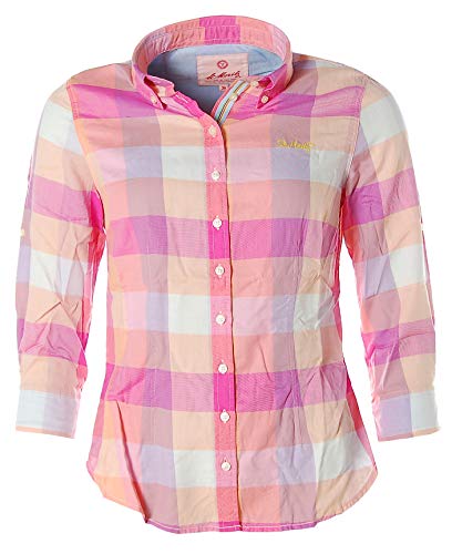 St. Moritz Damen 3/4 Arm Bluse Freizeitbluse Button-Down Karo Rosa 36 von St. Moritz
