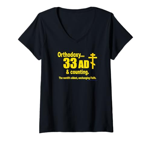 Damen Orthodoxie 33 n. Chr. & Zählen T-Shirt mit V-Ausschnitt Damen Orthodoxie 33 n. Chr. & Zählen T-Shirt mit V-Ausschnitt von St. Nectarios Orthodox Church