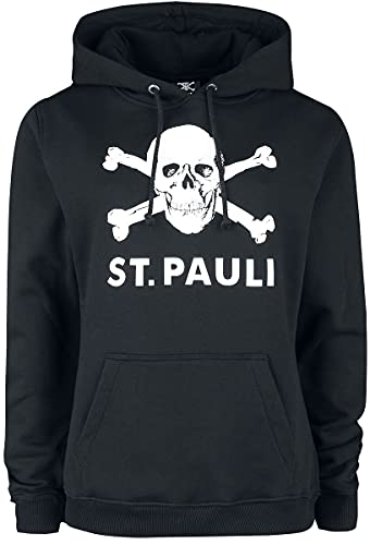 FC St. Pauli Totenkopf Frauen Kapuzenpullover schwarz L von St. Pauli