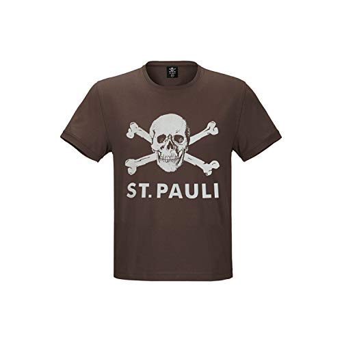 St. Pauli - Totenkopf Kinder T-Shirt braun. Größe: 104 von St. Pauli