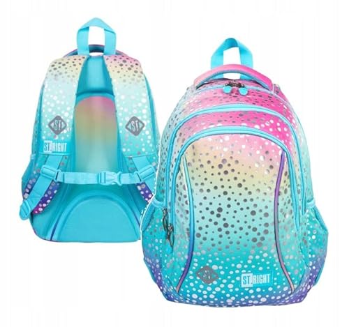 St.Right Ombre Mermaid Schulrucksack Rucksack für Schule 24 l Mädchen 4 Fächer von St.Right