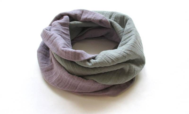 Loop Aus Musselin, Altmint/Altflieder, Rundschal, Musselin Schal von StDesignDE