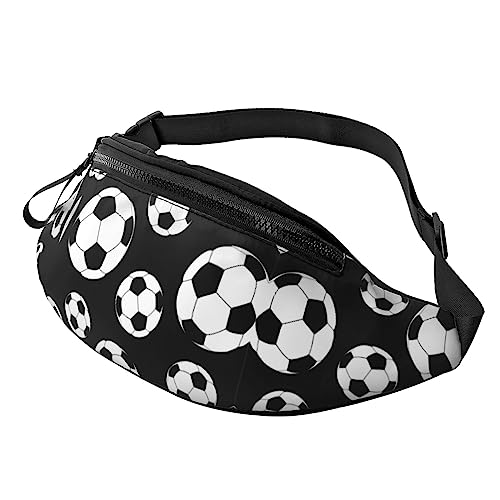 Fußball-Gürteltasche für Männer und Frauen, verstellbare Gürteltasche, lässige Hüfttasche für Reisen, Party, Festival, Schwarz , Einheitsgröße von StOlmx