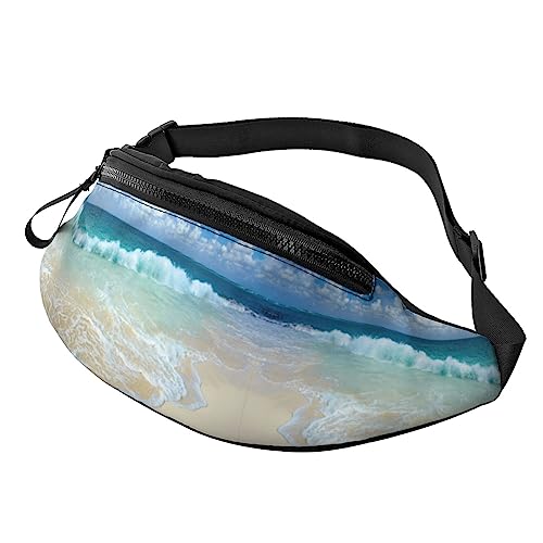 Serene Coastal Bauchtasche für Männer und Frauen, verstellbare Gürteltasche, lässige Hüfttasche für Reisen, Party, Festival, Schwarz , Einheitsgröße von StOlmx