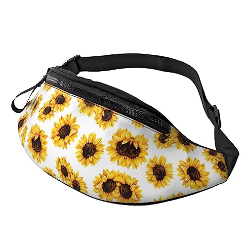 Sonnenblumen-Gürteltasche für Männer und Frauen, verstellbare Gürteltasche, lässige Hüfttasche für Reisen, Party, Festival, Schwarz , Einheitsgröße von StOlmx