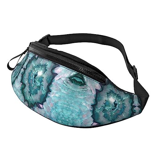 Teal Achat Bauchtasche für Männer Frauen, verstellbare Gürteltasche, lässige Hüfttasche für Reisen, Party, Festival, Schwarz , Einheitsgröße von StOlmx