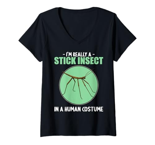 Damen Stabheuschrecken Stabheuschrecke T-Shirt mit V-Ausschnitt Damen Stabheuschrecken Stabheuschrecke T-Shirt mit V-Ausschnitt von Stabheuschrecken Stabheuschrecke Tier Shop