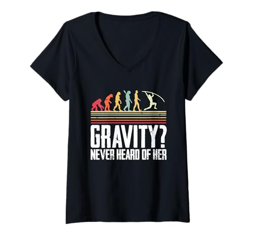 Damen Stabhochsprung Gravity? Never Heard of her T-Shirt mit V-Ausschnitt Damen Stabhochsprung Gravity? Never Heard of her T-Shirt mit V-Ausschnitt von Stabhochsprung Stabspringer Stabhochspringer