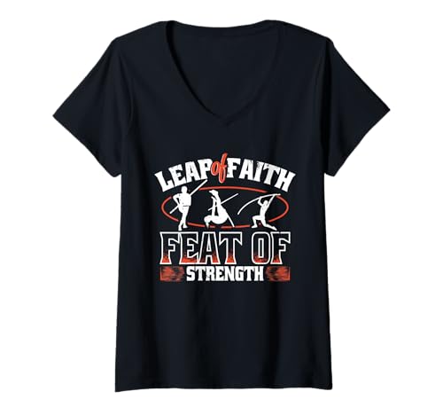 Damen Stabhochsprung Stabspringer Stabhochspringer T-Shirt mit V-Ausschnitt Damen Stabhochsprung Stabspringer Stabhochspringer T-Shirt mit V-Ausschnitt von Stabhochsprung Stabspringer Stabhochspringer