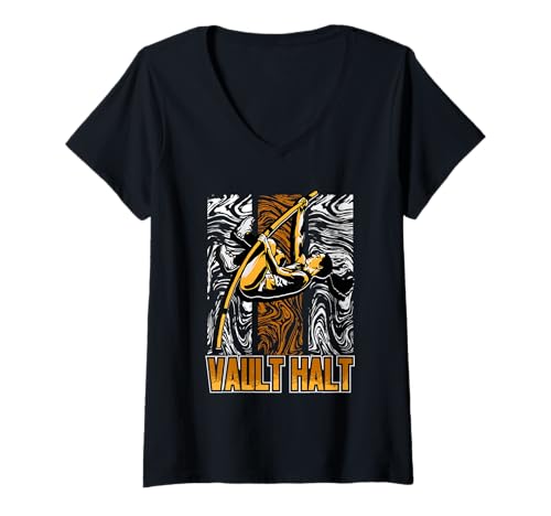 Damen Stabhochsprung Stabspringer Stabhochspringer Vault Halt T-Shirt mit V-Ausschnitt Damen Stabhochsprung Stabspringer Stabhochspringer Vault Halt T-Shirt mit V-Ausschnitt von Stabhochsprung Stabspringer Stabhochspringer