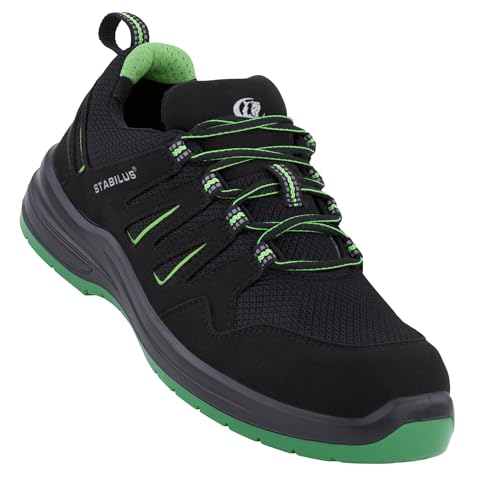 STABILUS Sicherheitsschuhe Cody Low Green S1P Herren atmungsaktiv rutschfest ESD-Protect, leicht ölbeständig, Flexible Sohle (Schwarz-grün, EU Schuhgrößensystem, Erwachsene, Herren, Numerisch, M, 37) von STABILUS