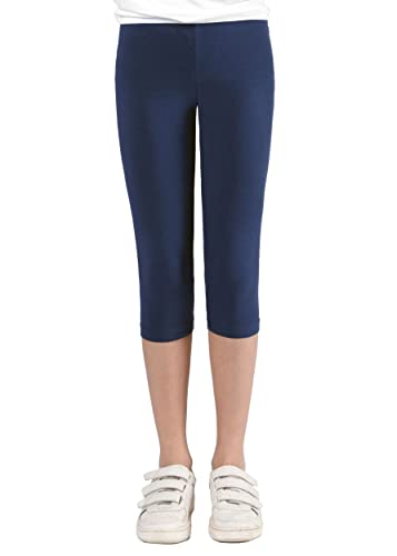 Capri Leggings Mädchen - 3/4 Hose, bequem, elastisch, vielseitig kombinierbar - Farben: Blau, Schwarz, Pink, Weiß, Größen: 92-176 (104/110, Marine) von Staccato