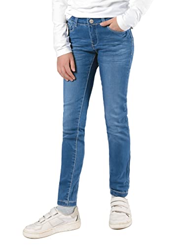 Staccato Mädchen Skinny Jeans Regular Fit - elastisch, weitenverstellbarer Bund, 5-Pocket-Style - Farben: Grau, Blau, Dunkelblau, Größen: 92-176 (as3, Numeric, Numeric_104, Regular, Mid Blue Denim) von Staccato