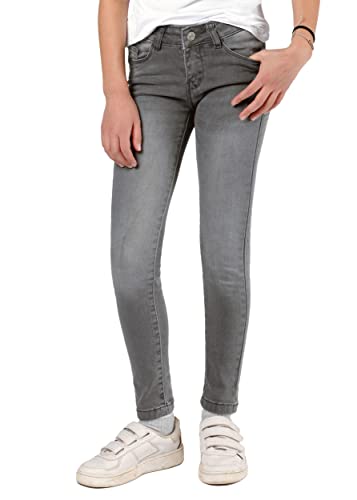 Staccato Mädchen Skinny Jeans Regular Fit - elastisch, weitenverstellbarer Bund, 5-Pocket-Style - Farben: Grau, Blau, Dunkelblau, Größen: 92-176 (as3, Numeric, Numeric_104, Regular, Mid Grey Denim) von Staccato