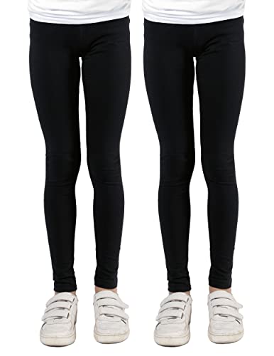 Leggings Mädchen Doppelpack - Blickdicht, elastisch, strapazierfähig, bequem, vielseitig kombinierbar - Schwarz, Größe 116/122 von Staccato