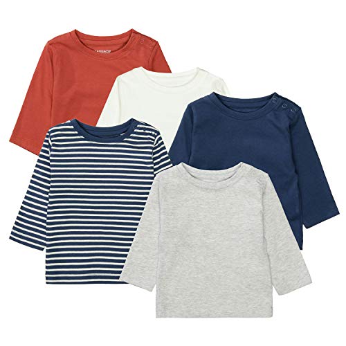 Staccato 5er Pack Baby Langarmshirt Jungen - Bio-Baumwolle, Organic Cotton, pflegeleicht, kuschelweich, bequem - Verschiedene Designs, Größen: 62/68 von Staccato