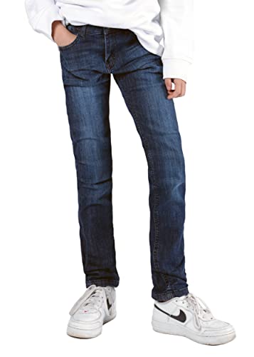 Staccato Jungen Skinny Jeans Regular Fit - weitenverstellbarer Bund, bequem, modisch, elastisch - Farbe: Mid Blue Denim, Größen 92-176 (as3, Numeric, Numeric_134, Regular) von Staccato