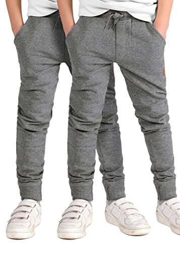 Staccato Jungen Jogginghose Doppelpack - Kordelzug, elastische Rippbündchen, formbeständig für Sport und Freizeit - Farbe: Anthra/Anthra, Größe: 116/122 von Staccato