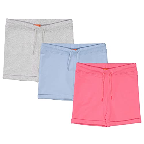 Staccato Mädchen Sweatshorts 3er Pack - Bio Baumwolle, Organic Cotton, weich, bequem, ideal für den Sommer - Farben: Grau, Hellblau, Pink, Größe: 104/110 von Staccato