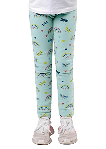 Staccato Mädchen Thermoleggings - gefüttert, elastisch, kuschelige Winterleggings - Designs: Herzen, Regenbogen, Einhorn, Schmetterling (104/110, Mint Regenbogen) von Staccato