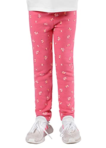 Staccato Mädchen Thermoleggings - gefüttert, elastisch, kuschelige Winterleggings - Designs: Herzen, Regenbogen, Einhorn, Schmetterling (92/98, Rose Schmetterling) von Staccato