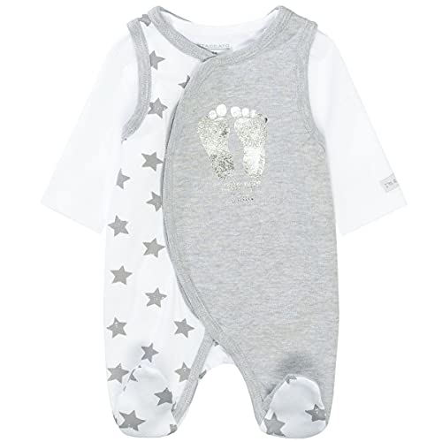 Staccato Unisex Set Strampler mit Shirt - Bio-Baumwolle, Organic Cotton, Baby Erstausstattung - Farbe: Light Grey, Größe: 56 von Staccato