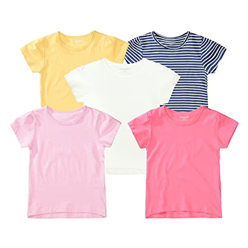 T-Shirt 5er-Pack Mädchen - Bio-Baumwolle, Organic Cotton, weich, bequem - Farbe: Bunt, Größen 92/98-128/134 (92/98, Bunt) von Staccato