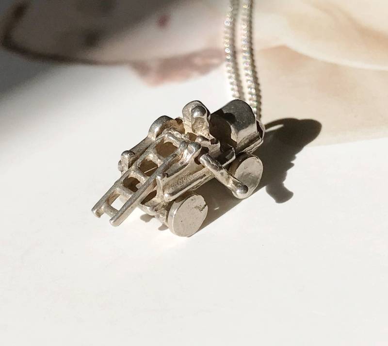 Vintage Sterling Silber Feuerwehrauto Anhänger 1950Er Jahre Leiter von StaceyFayDesigns