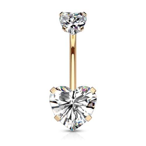 Stachelkleid Bauchnabelpiercing Herz Zirkonia Innengewinde Schmuck Chirurgenstahl 316L Herz Piercing für Frauen Rosé Gold/Kristall Stachelkleid Bauchnabelpiercing Herz Zirkonia Innengewinde Schmuck Chirurgenstahl 316L Herz Piercing für Frauen Rosé Gold/Kristall von Stachelkleid
