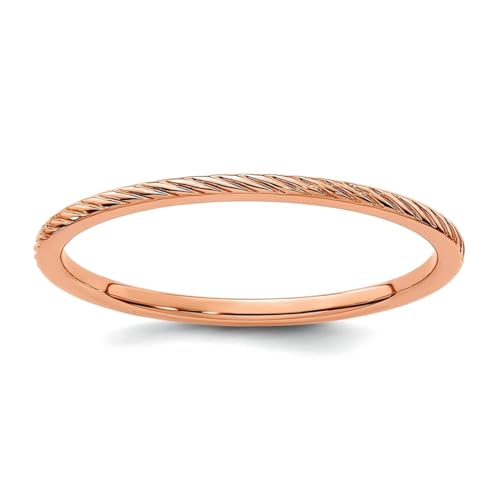 10 kr 1,2 mm verdrehtes Drahtmuster stapelbarer Bandring Größe 6 stapelbarer Ring für Damen und Herren von Stackable Expressions