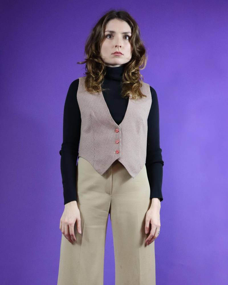 Vintage 1970Er Jahre Handgemachte Weste Kariert Vintage 1970Er Jahre Handgemachte Weste Kariert von StacksVintageUK
