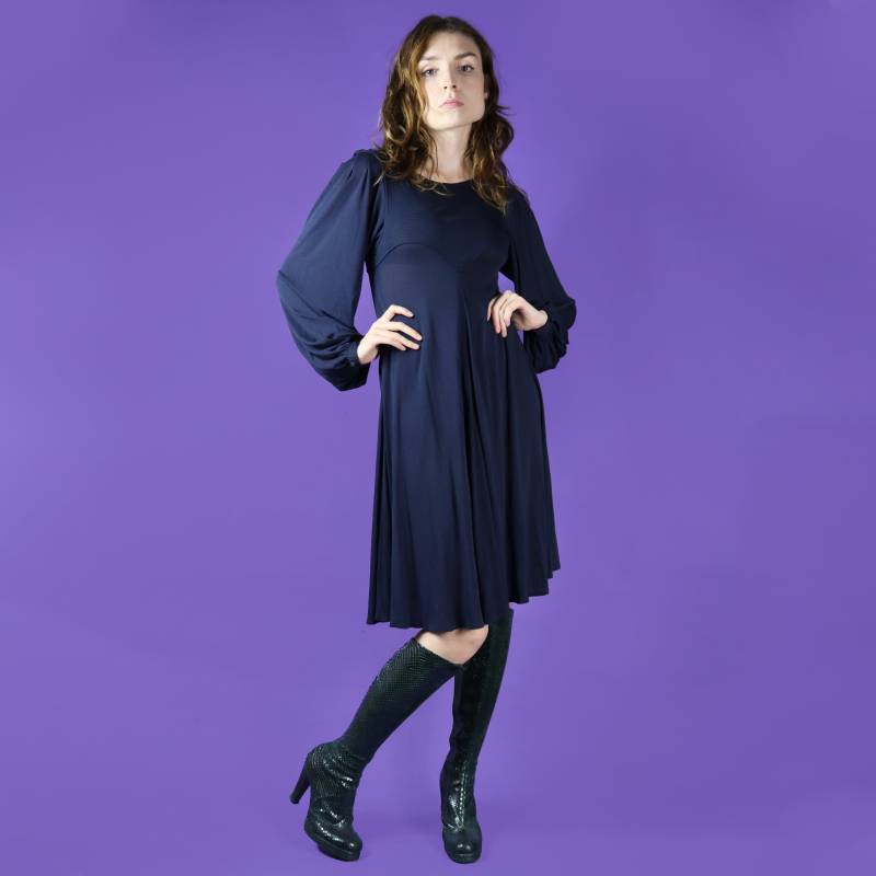 Vintage 1970Er Jahre Jean Muir Liquid Crepe Rayon Kleid von StacksVintageUK