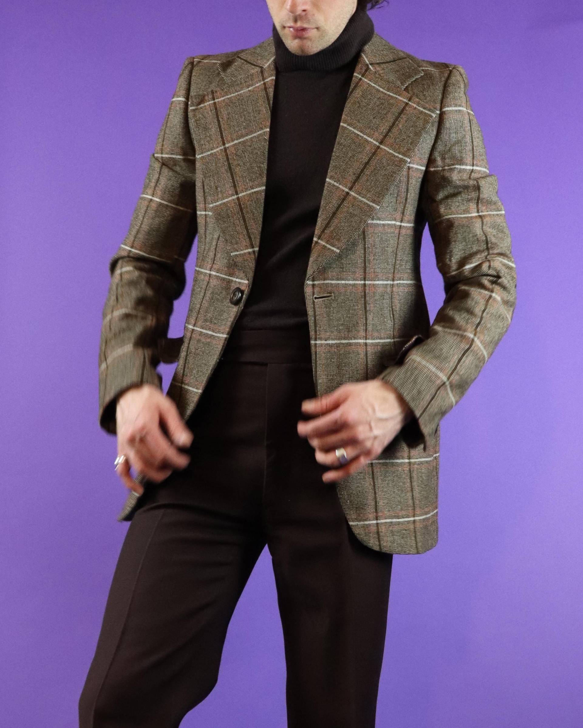 Vintage 1970Er Jahre Karo Blazer Braun Vintage 1970Er Jahre Karo Blazer Braun von StacksVintageUK