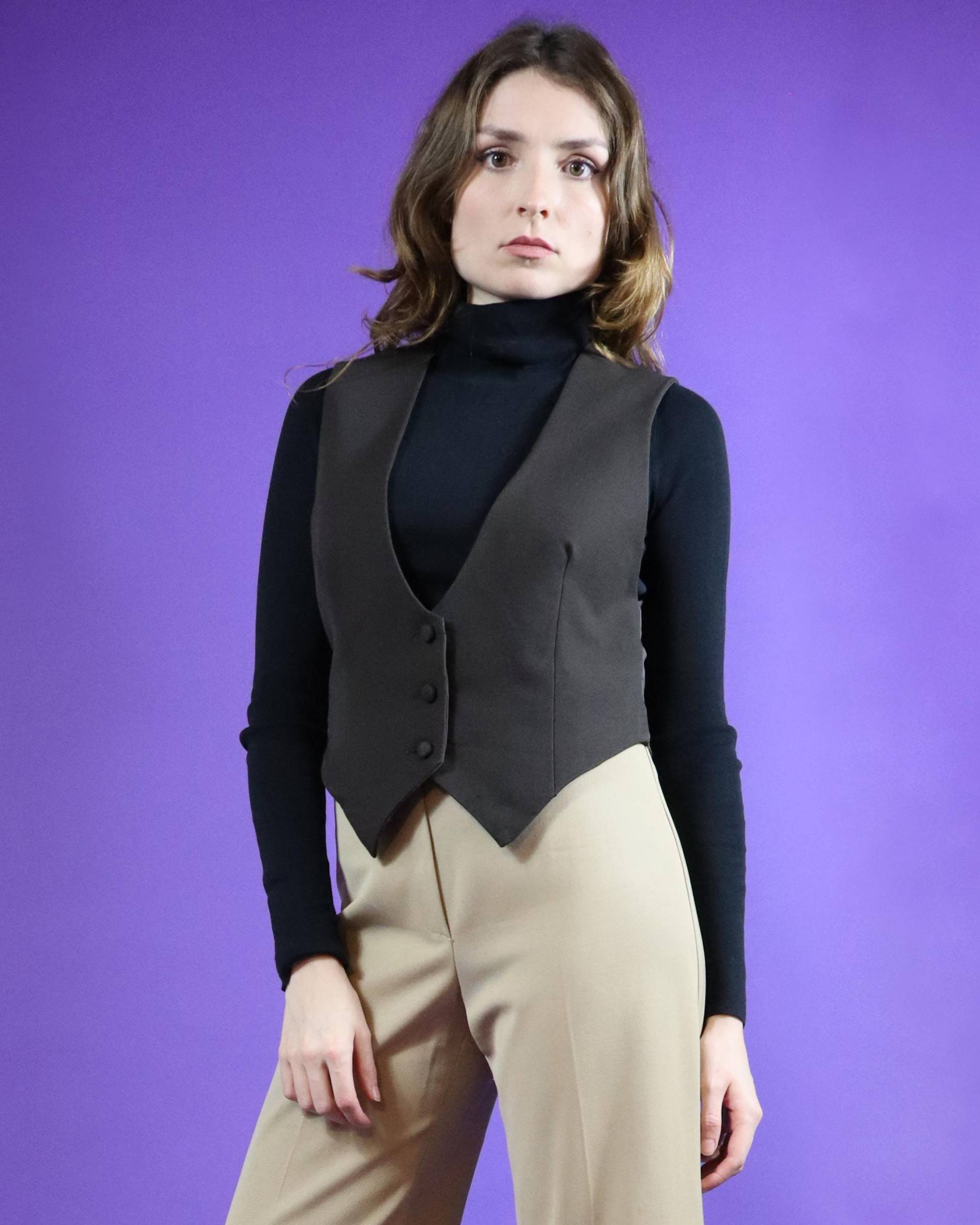 Vintage 1970S Gabardine Weste Braun, Handarbeit Vintage 1970S Gabardine Weste Braun, Handarbeit von StacksVintageUK
