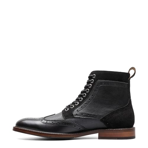 STACY ADAMS Finnegan Wingtip Schnürstiefel für Herren, Schwarz, 47 EU von Stacy Adams