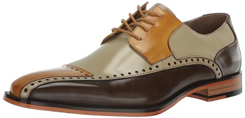 STACY ADAMS Herren Plaza Cap Toe Oxford, Olive Multi, 46 EU von Stacy Adams
